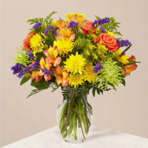 Citrus Symphony Bouquet, Colorful bouquet of fresh flowers
