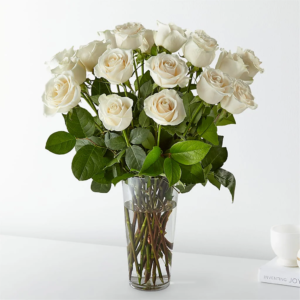 Bouquet of white roses in vase, Long Stem White Rose Bouquet | Premium White Rose Delivery in Irvine, Lake Forest & Orange County