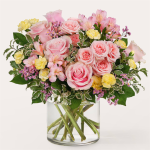 Soft Breeze Bouquet, Colorful bouquet of pink and yellow flowers