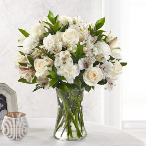 The Kinship Bouquet, Elegant bouquet of white flowers.