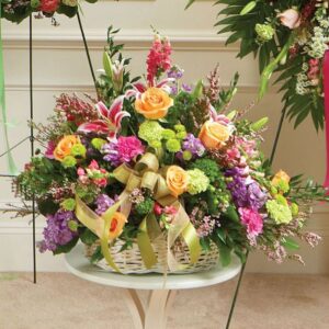 Pastel Sympathy Arrangement in Basket