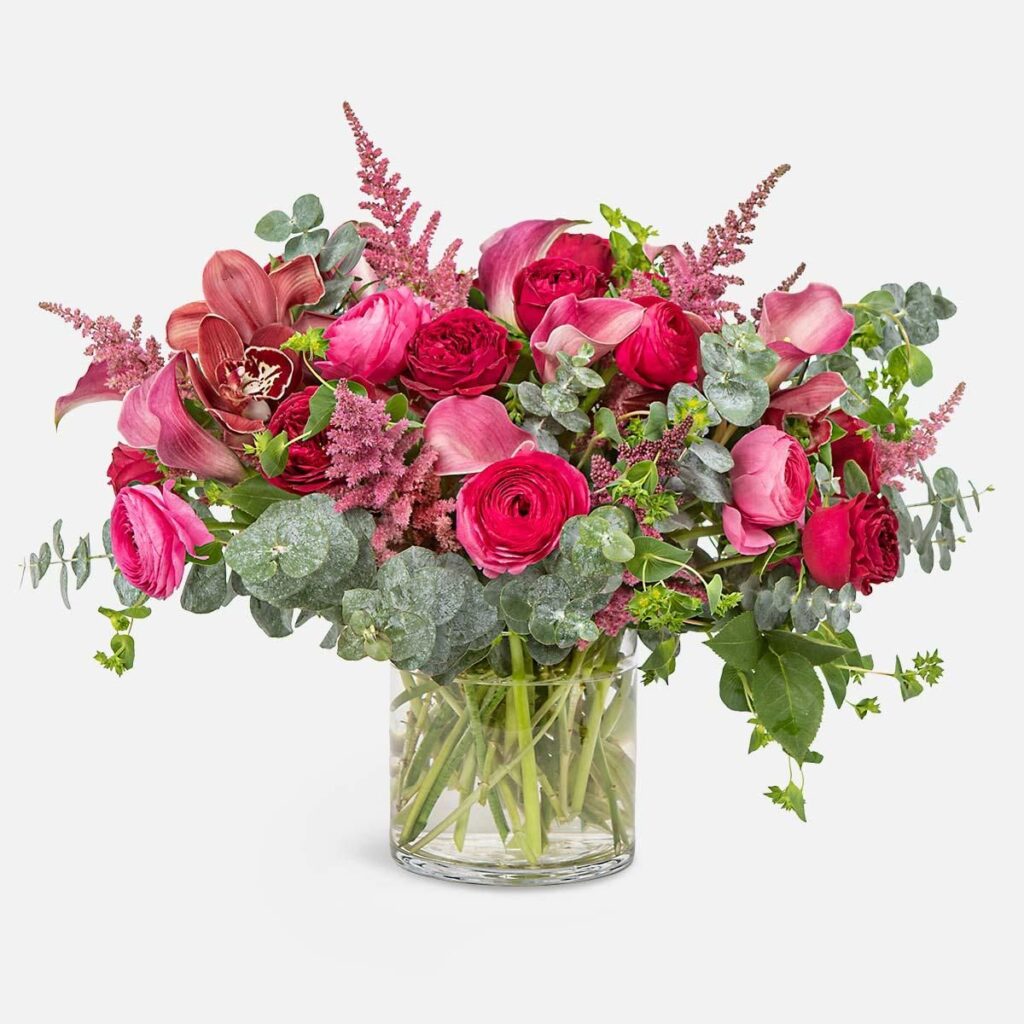Passion's Garden Bouquet – Red Rose & Burgundy Orchid Arrangement by Florist Marketplace