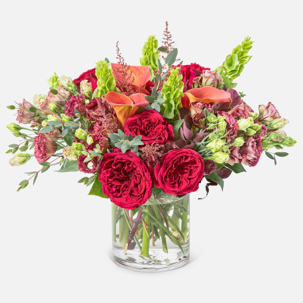 Colorful Winter Hues Bouquet floral arrangement in vase